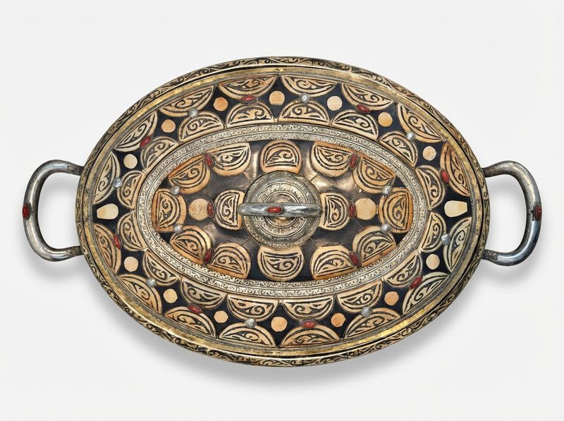The Andalusian Oval Serving Tureen - Bone & Agate Inlay