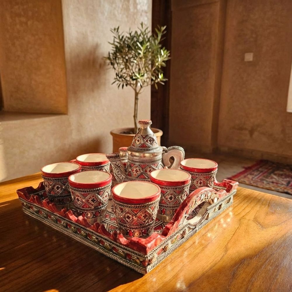 The 'Marrakech Filigree' Ceramic & Metal Tea Service