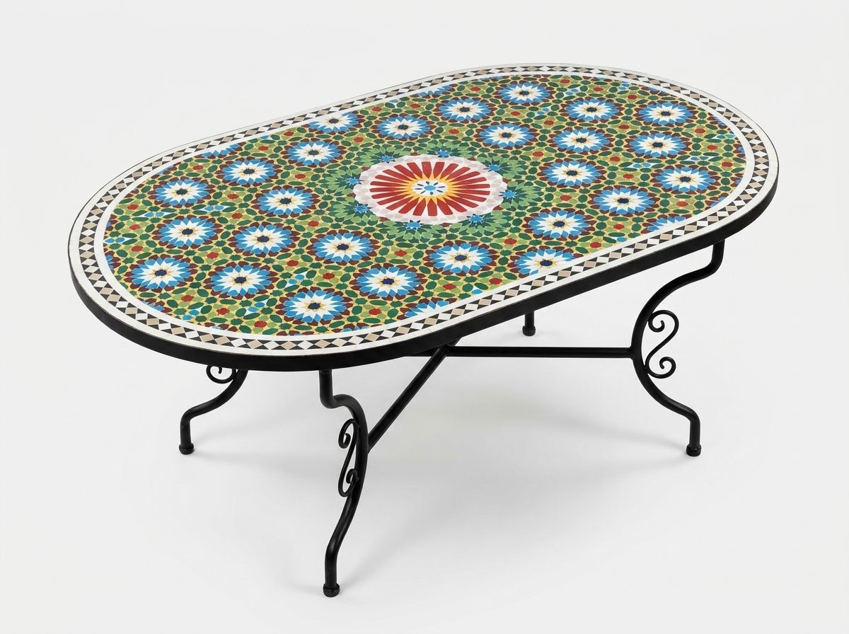 The Andalusian Star Oval Zellige Tabletop view 2