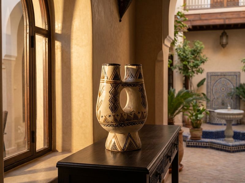 The Rif Twin-Spout Tribal Vessel detail