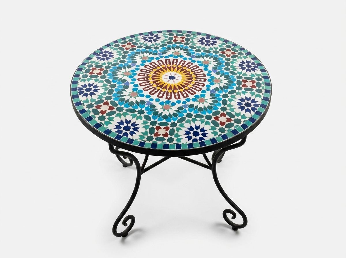 The 'Fes Polaris' Zellige Bistro Table view 2