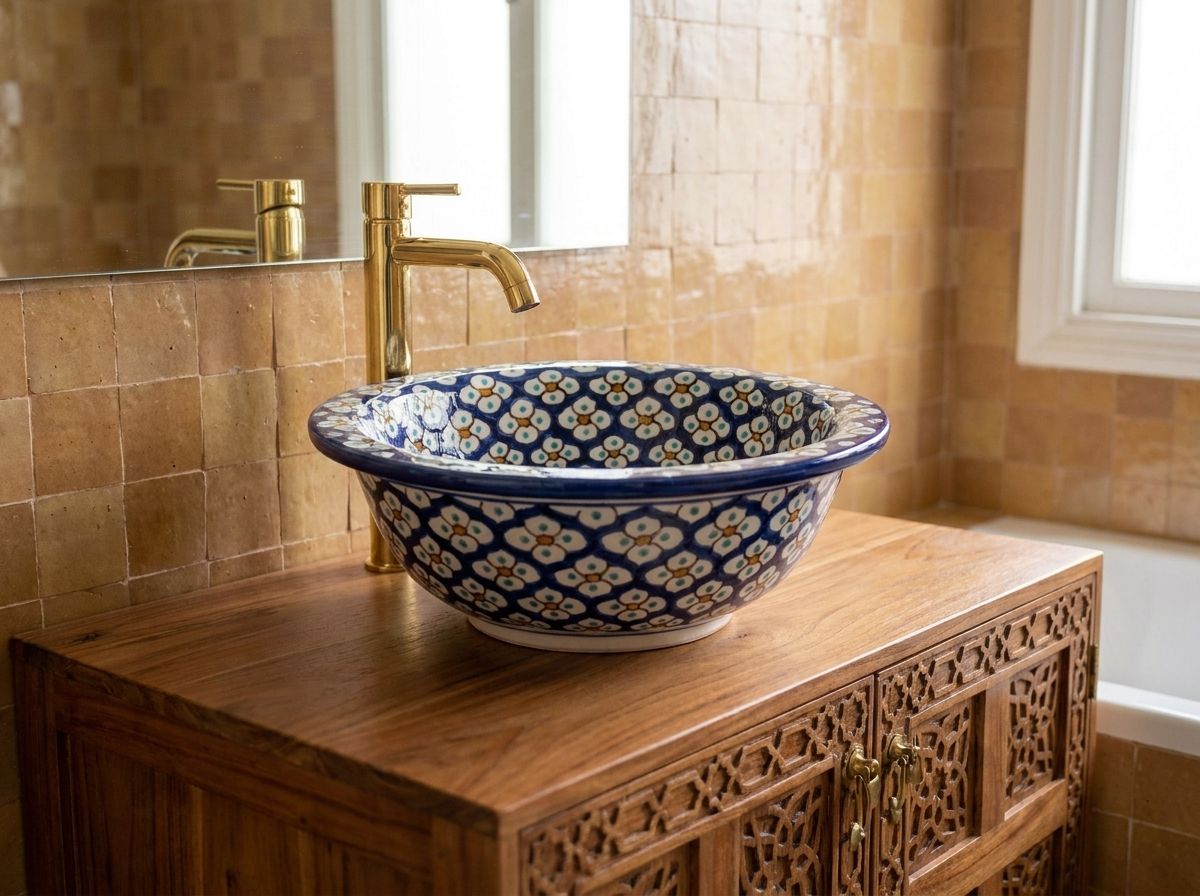 The Zahra Indigo Ceramic Vessel Sink main view