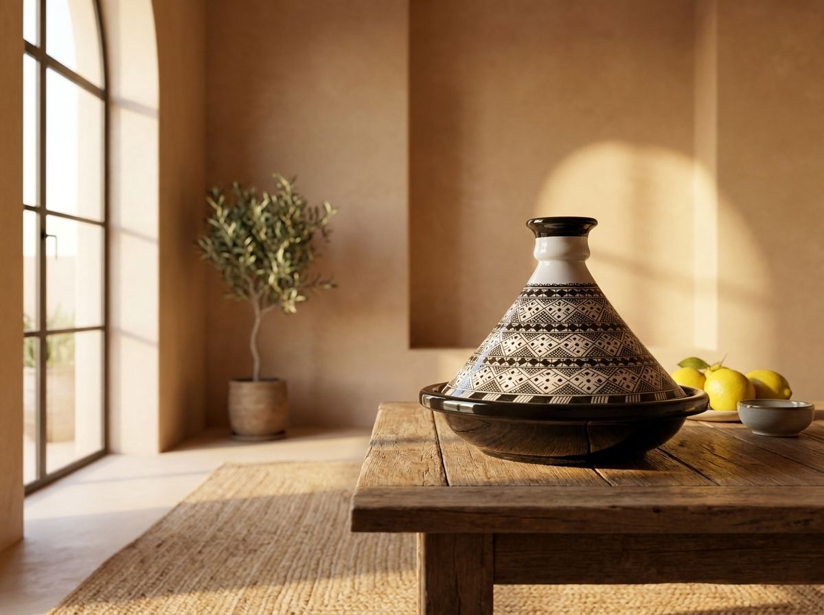 The 'Atlas Noir' Ceramic Serving Tagine view 3