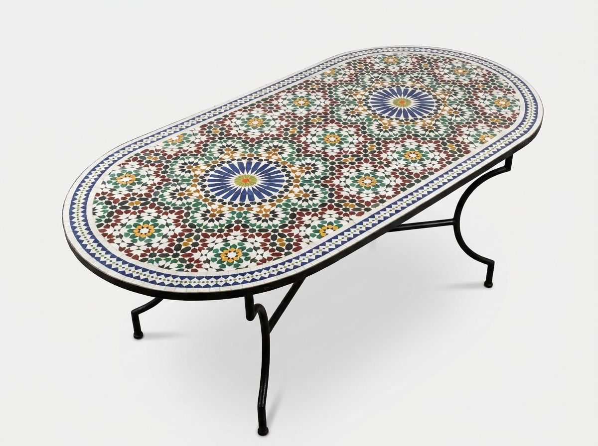 The 'Andalusian Star' Oval Zellige Dining Table view 2