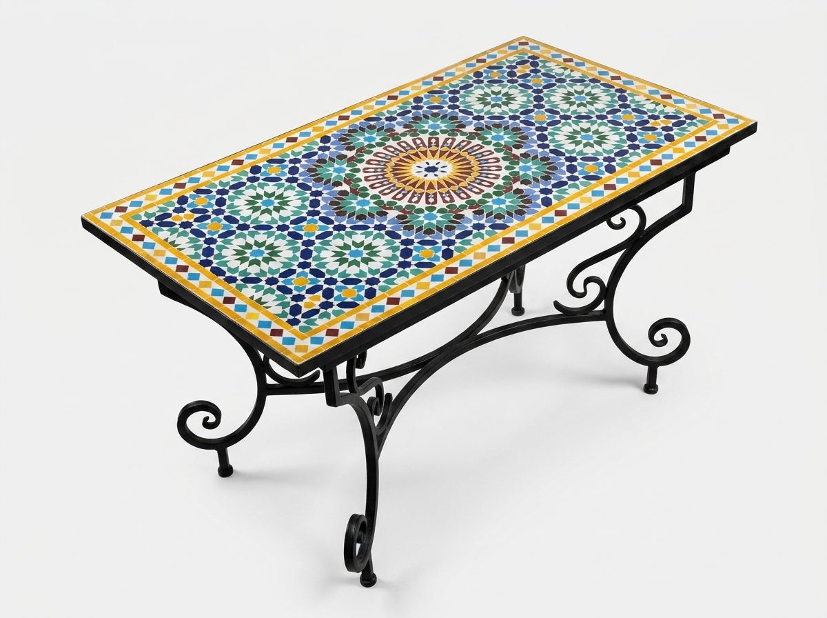 The 'Bahia' Starburst Zellige Dining Surface view 2