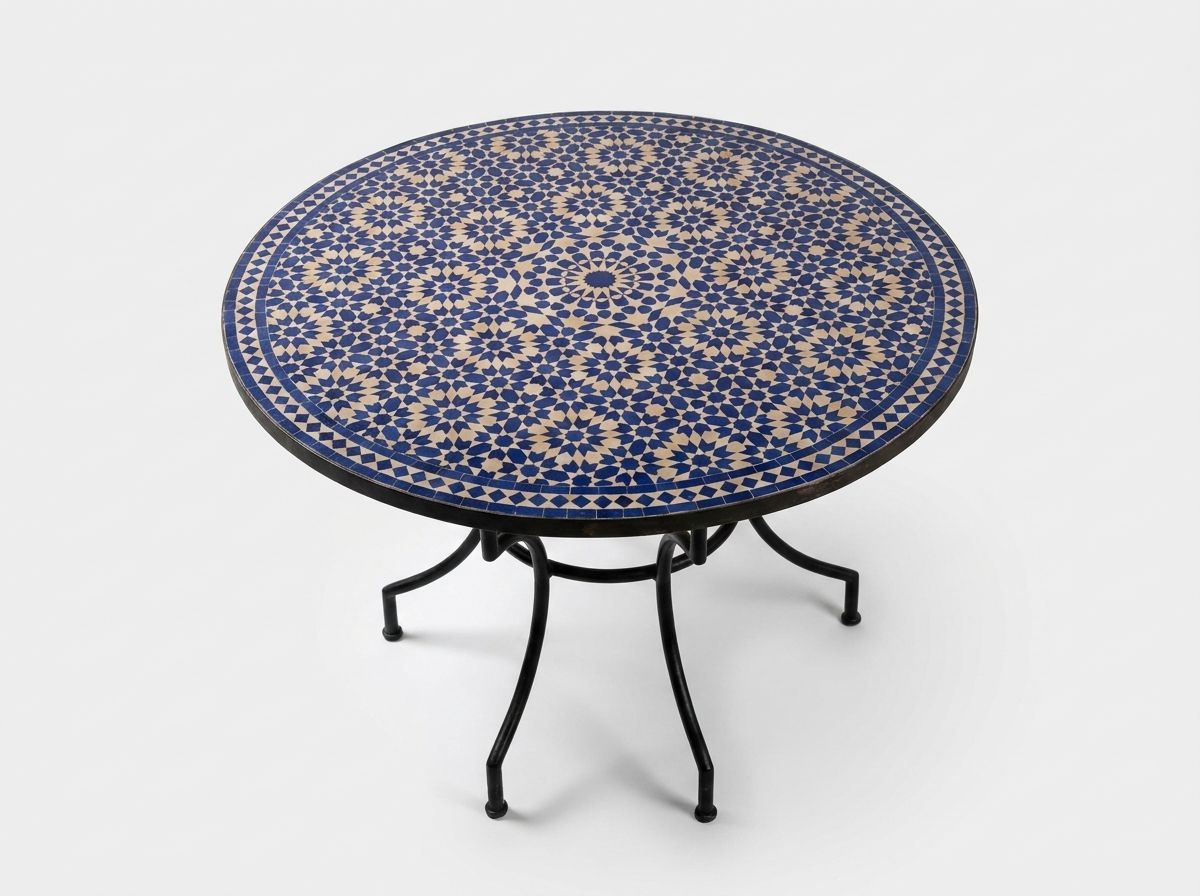 Azure Atlas Zellige Mosaic Tabletop view 2