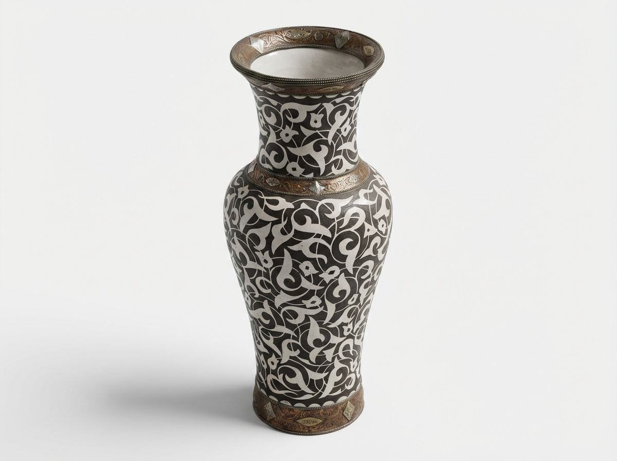 The 'Atlas Noir' Brass-Accented Palace Urn view 3