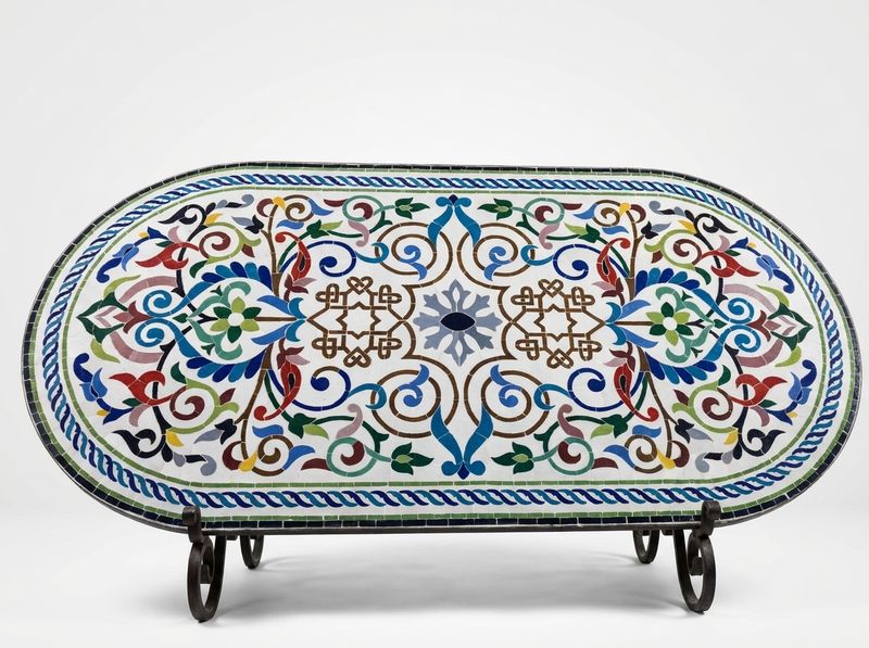 The Andalusian Garden Oval Zellige Tabletop