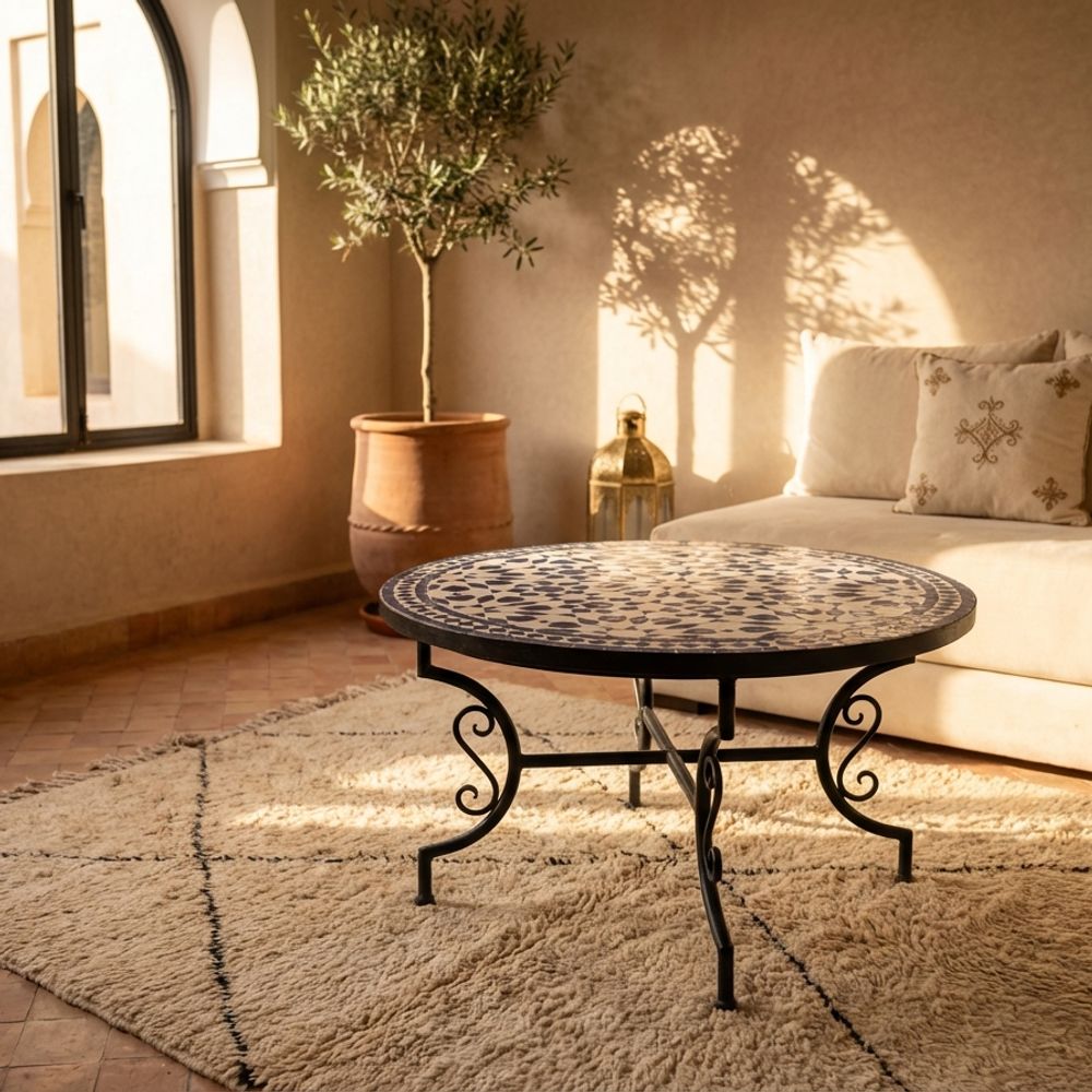 The Marrakech Medina Zellige Mosaic Table