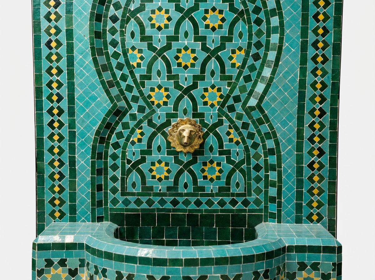 The Fes Emerald Zellige Fountain view 2