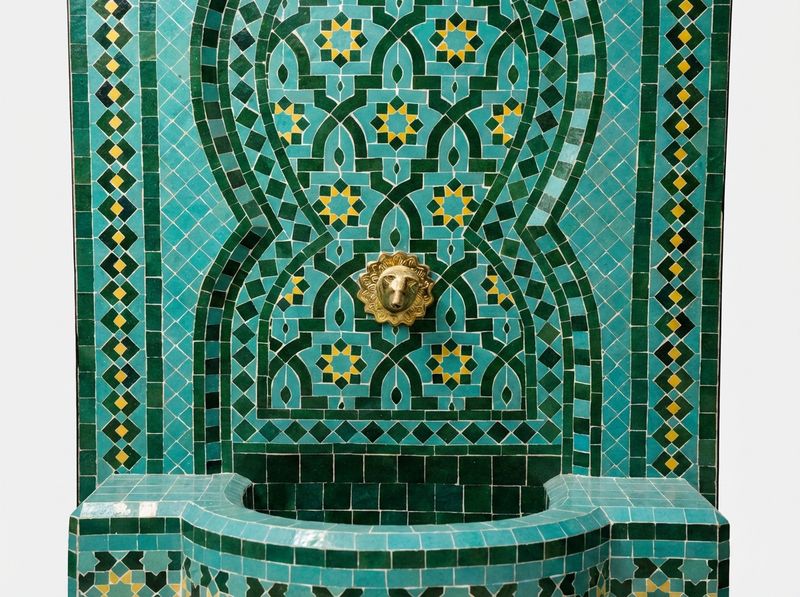 The Fes Emerald Zellige Fountain