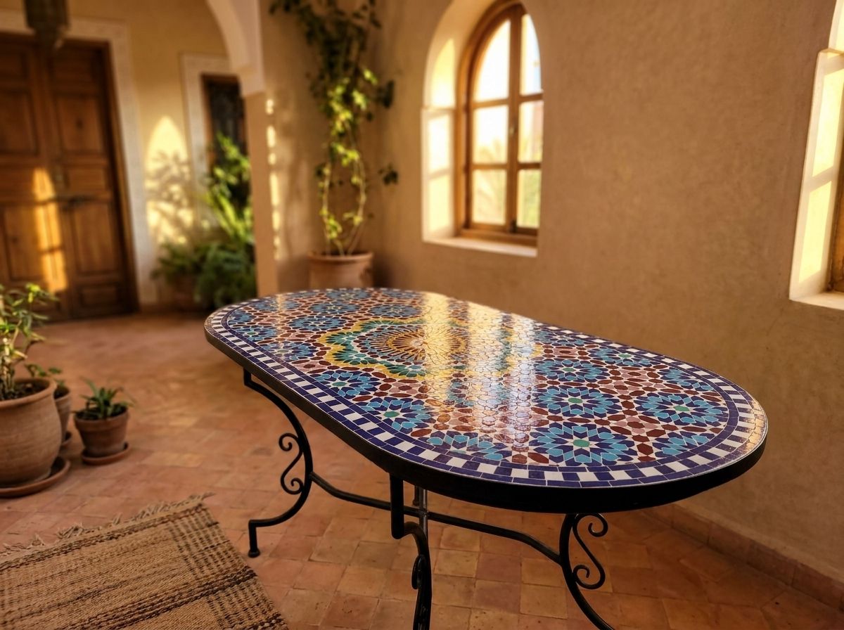 The Andalusian Star Oval Zellige Table view 3