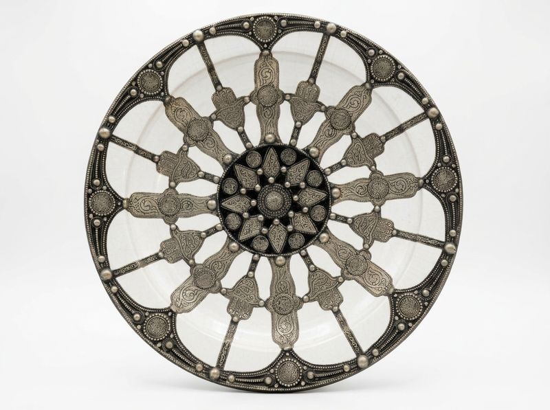 The Maghreb Star & Khamsa Metal-Clad Charger