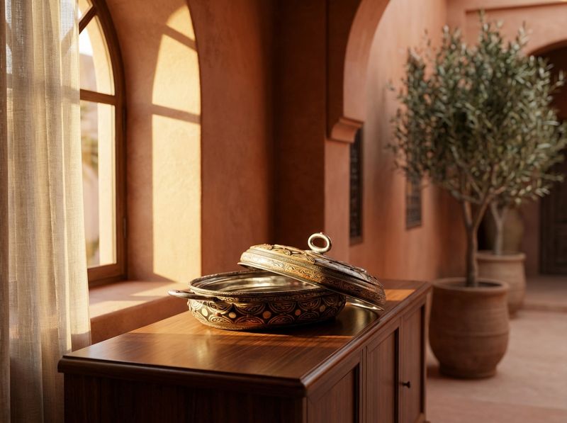 The Andalusian Oval Serving Tureen - Bone & Agate Inlay detail