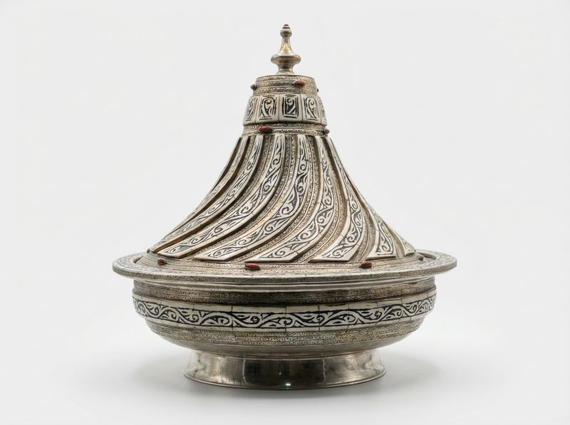 The Marrakech Ceremonial Silver & Bone Inlay Tagine