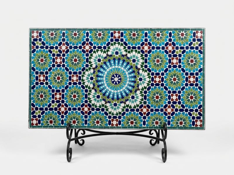The Fes Azure Starburst Zellige Table Top