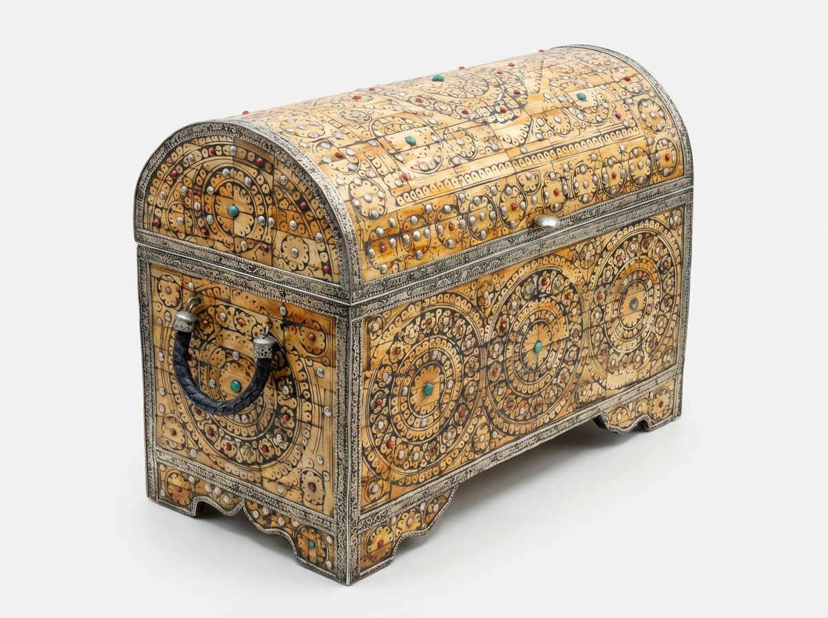 The Mogador Camel Bone & Silver Wedding Chest view 3