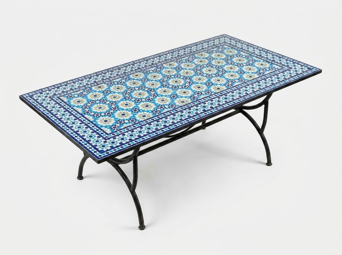The Azure Star of Fez Zellige Dining Table view 2