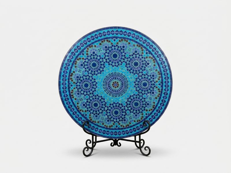 The Azure Star of Fes Zellige Table