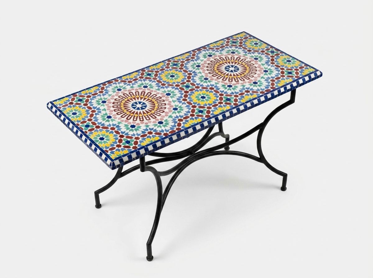 The 'Zahra' Twin Star Zellige Console Top view 2