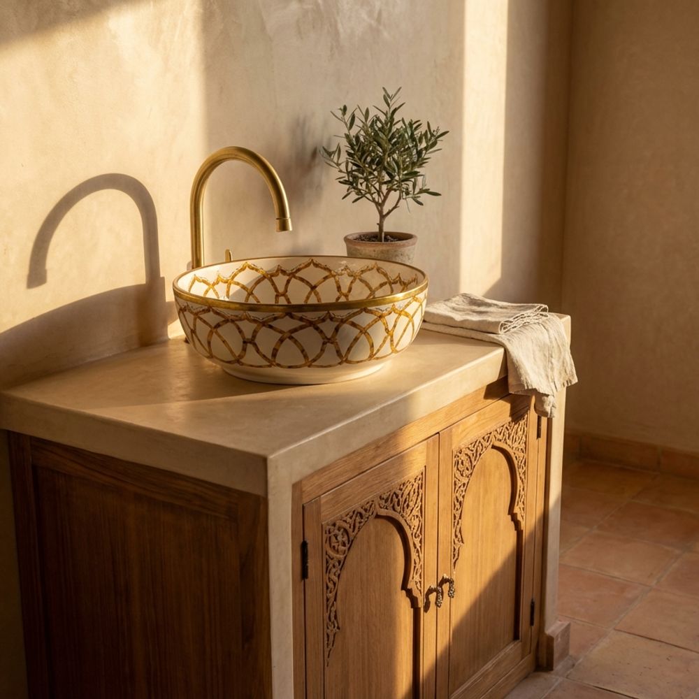 The Fes Amber Star Geometric Vessel Sink