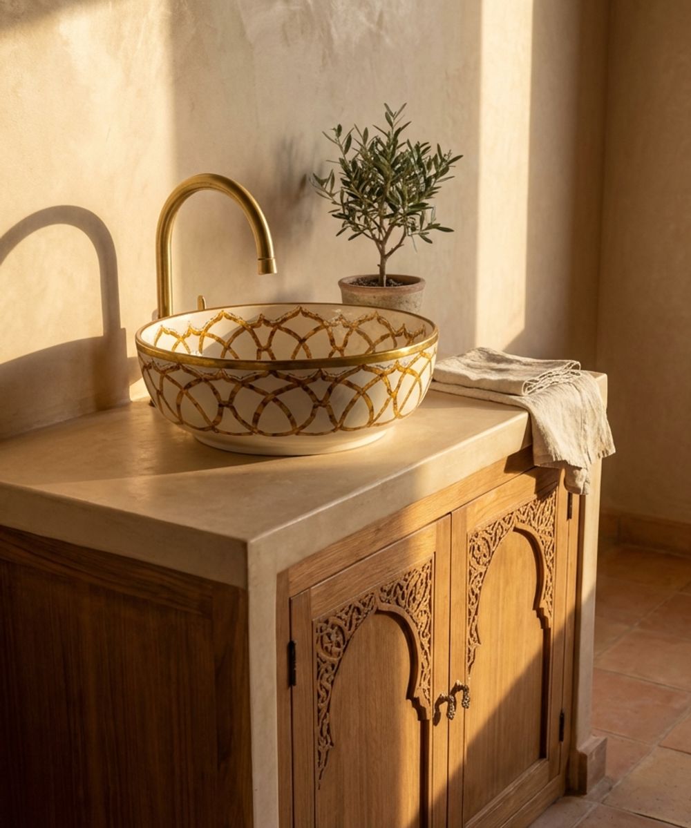 The Fes Amber Star Geometric Vessel Sink