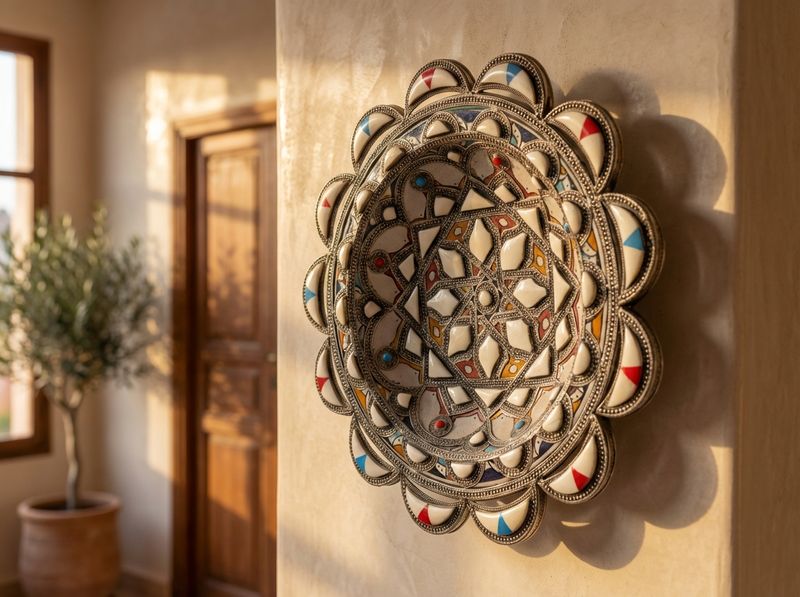 The Andalusian Star: Silver & Camel Bone Inlay Centerpiece Bowl detail