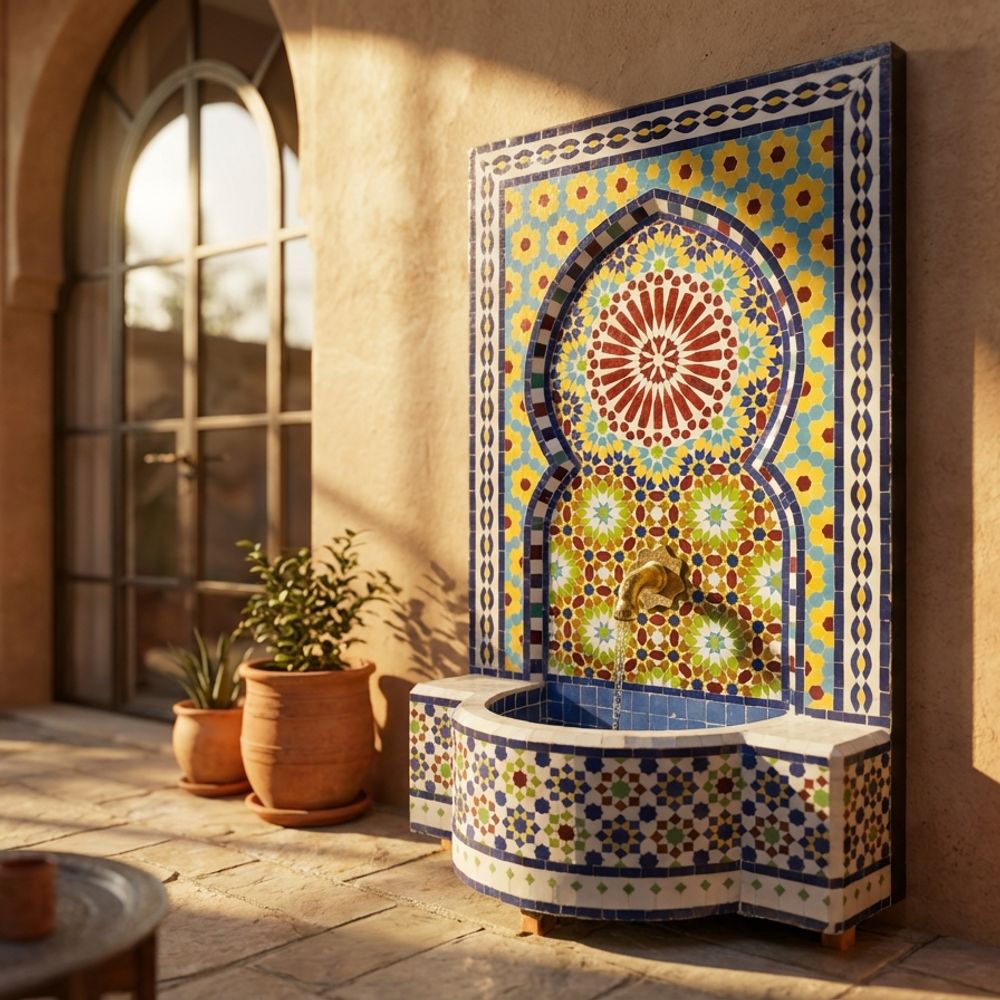 The Andalusian Oasis Zellige Fountain