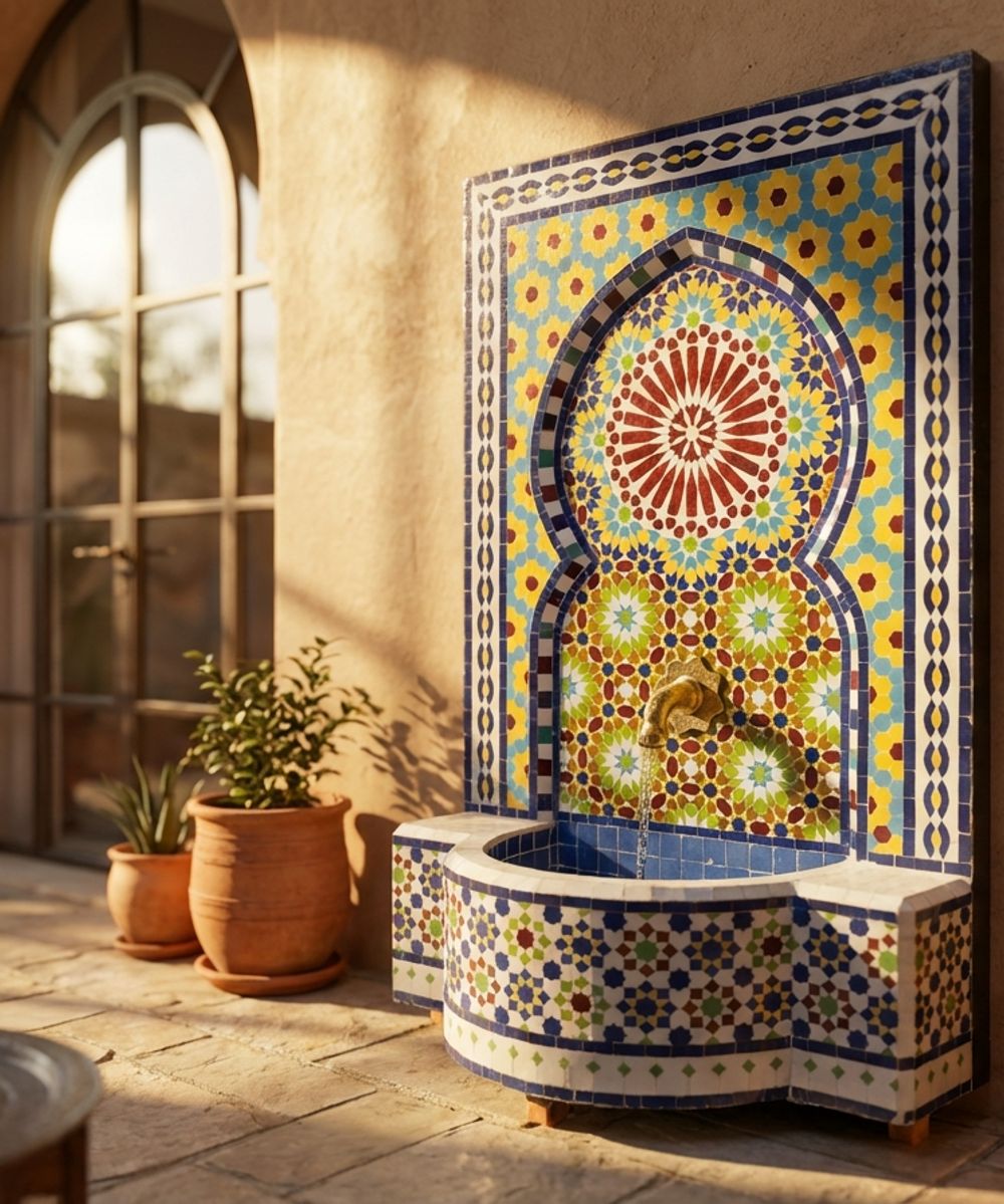 The Andalusian Oasis Zellige Fountain
