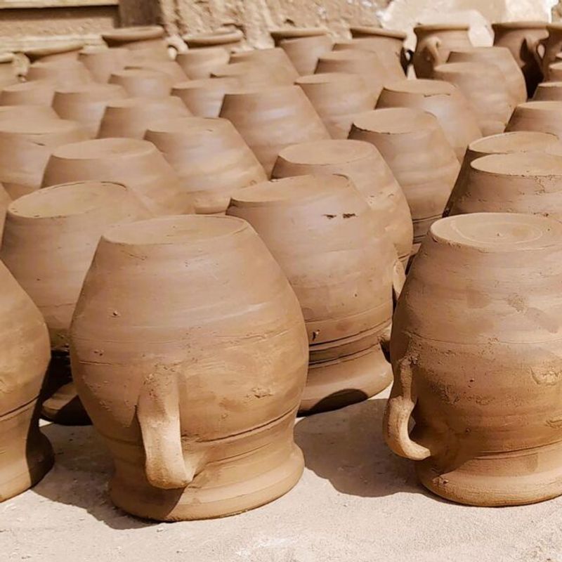 Pottery drying under the sun