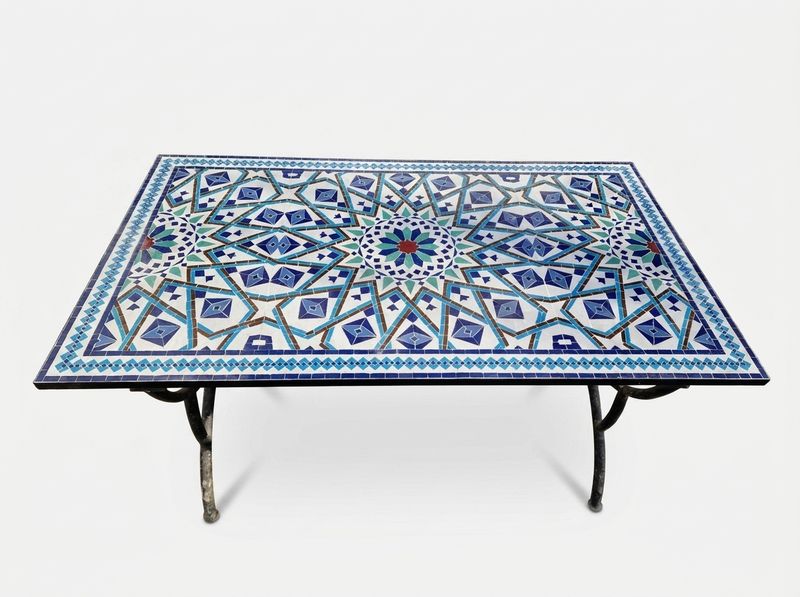 The Fes Azure Star Zellige Dining Table