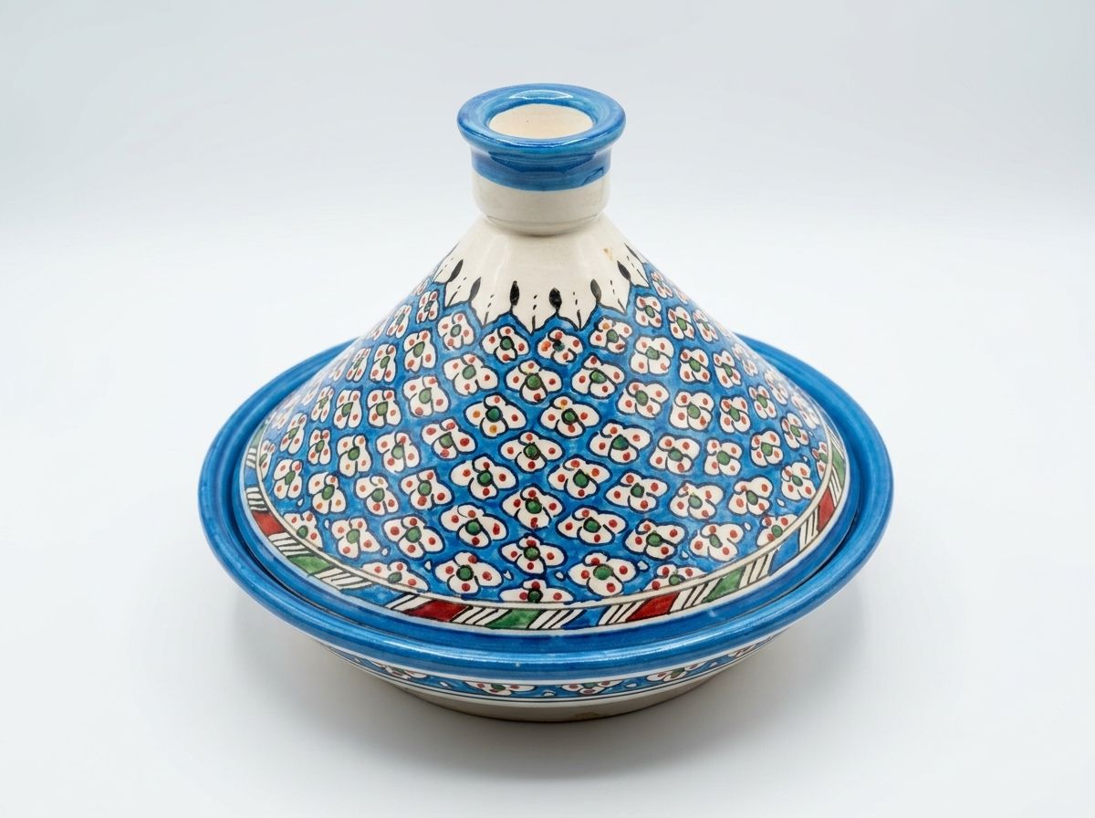 The 'Zahra' Azure Ceramic Serving Tagine view 2