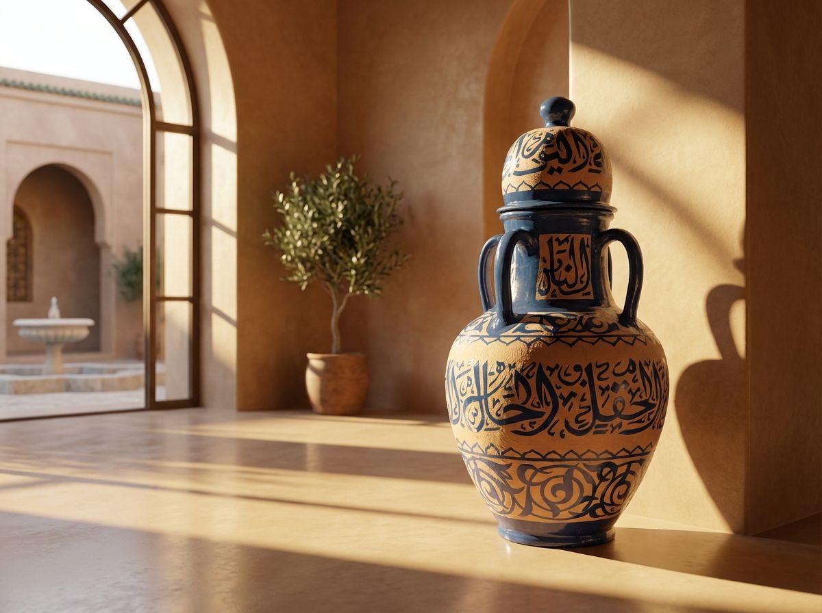 The "Azure Script" Monumental Lidded Amphora view 2