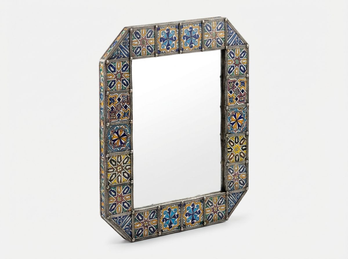 The Andalusian Reflection: Octagonal Zellige & Metal Mirror view 3