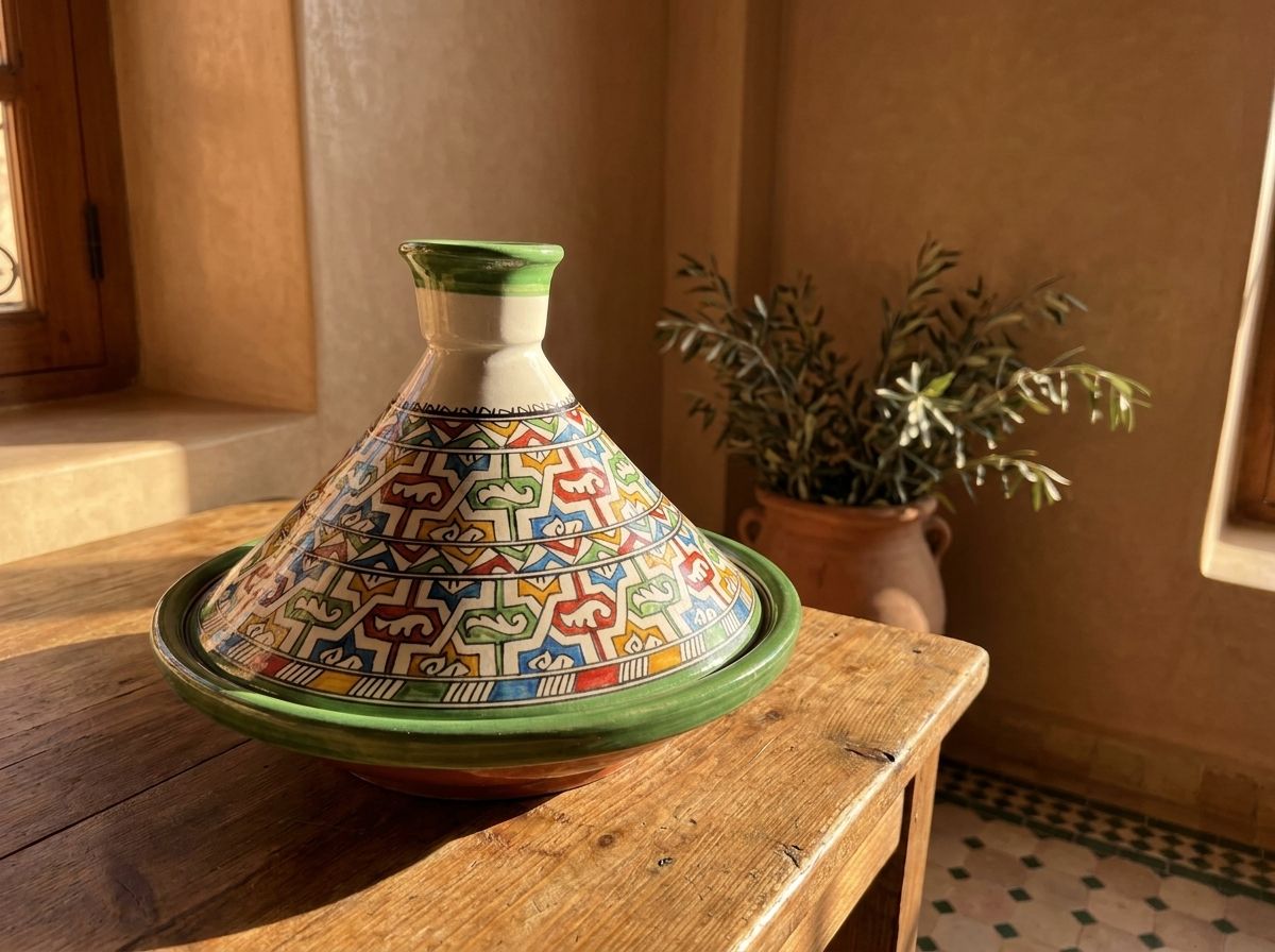 Zellige Burst Hand-Painted Serving Tagine view 3