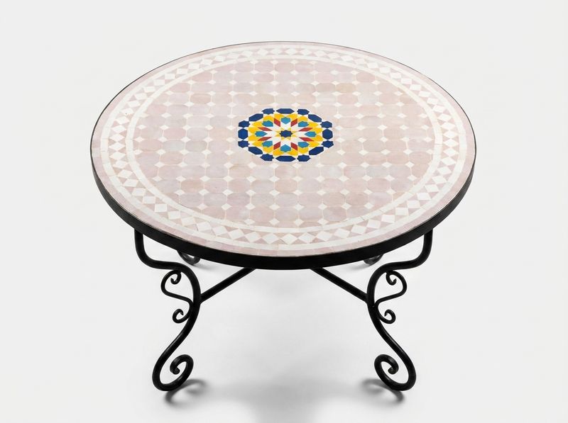Zahra Blush Zellige Mosaic Table Top