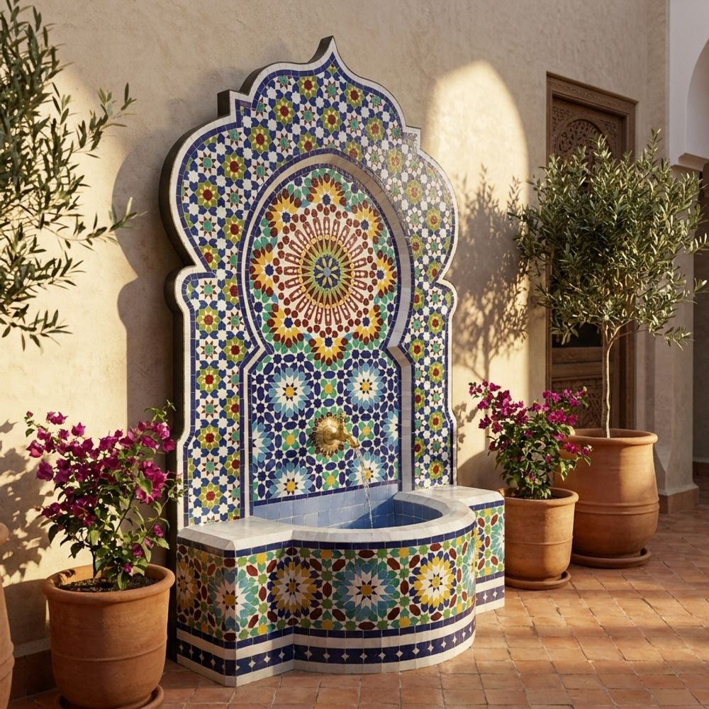 The Andalusian Star Zellige Fountain
