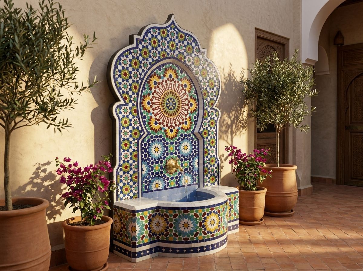 The Andalusian Star Zellige Fountain view 3