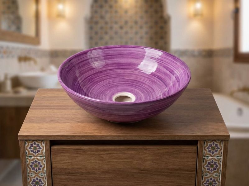 The Amethyst Swirl Vessel Sink