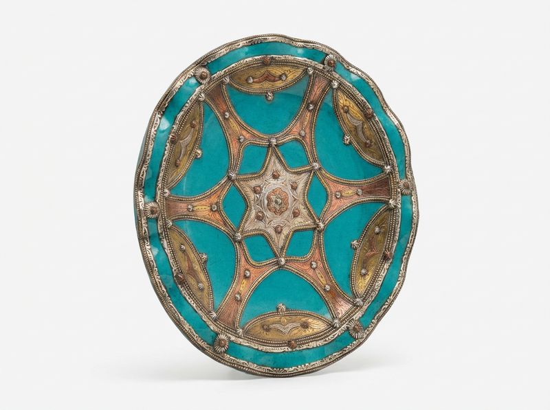 The Andalusian Starburst Charger: Turquoise & Silver Filigree Plate