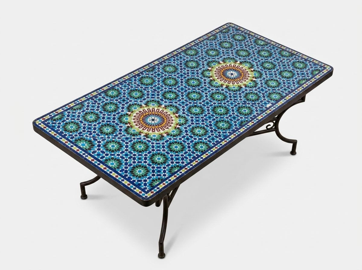 The Azure Starburst Zellige Dining Tabletop view 2