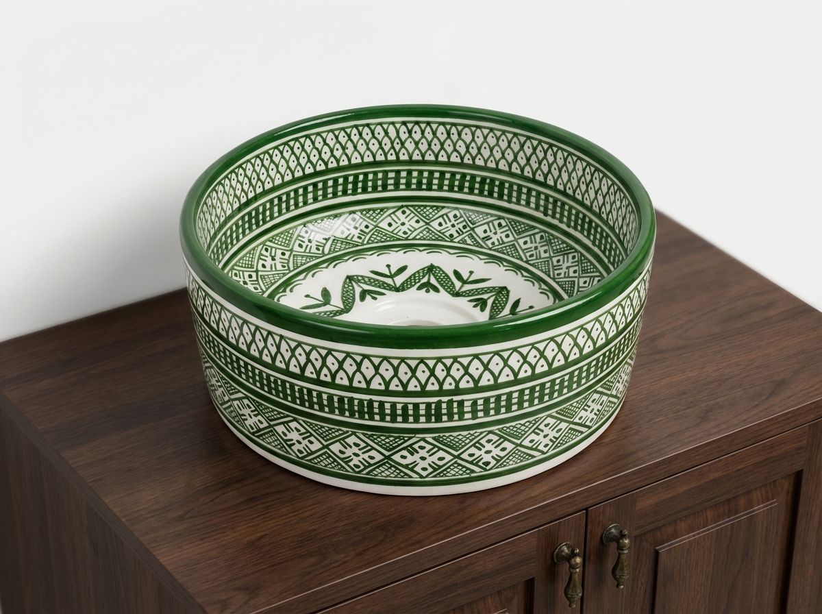 The Safi Emerald Arabesque Vessel Sink view 3