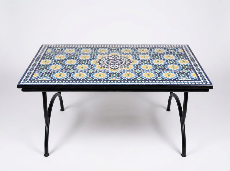 "Soleil Bleu" Zellige Mosaic Dining Table