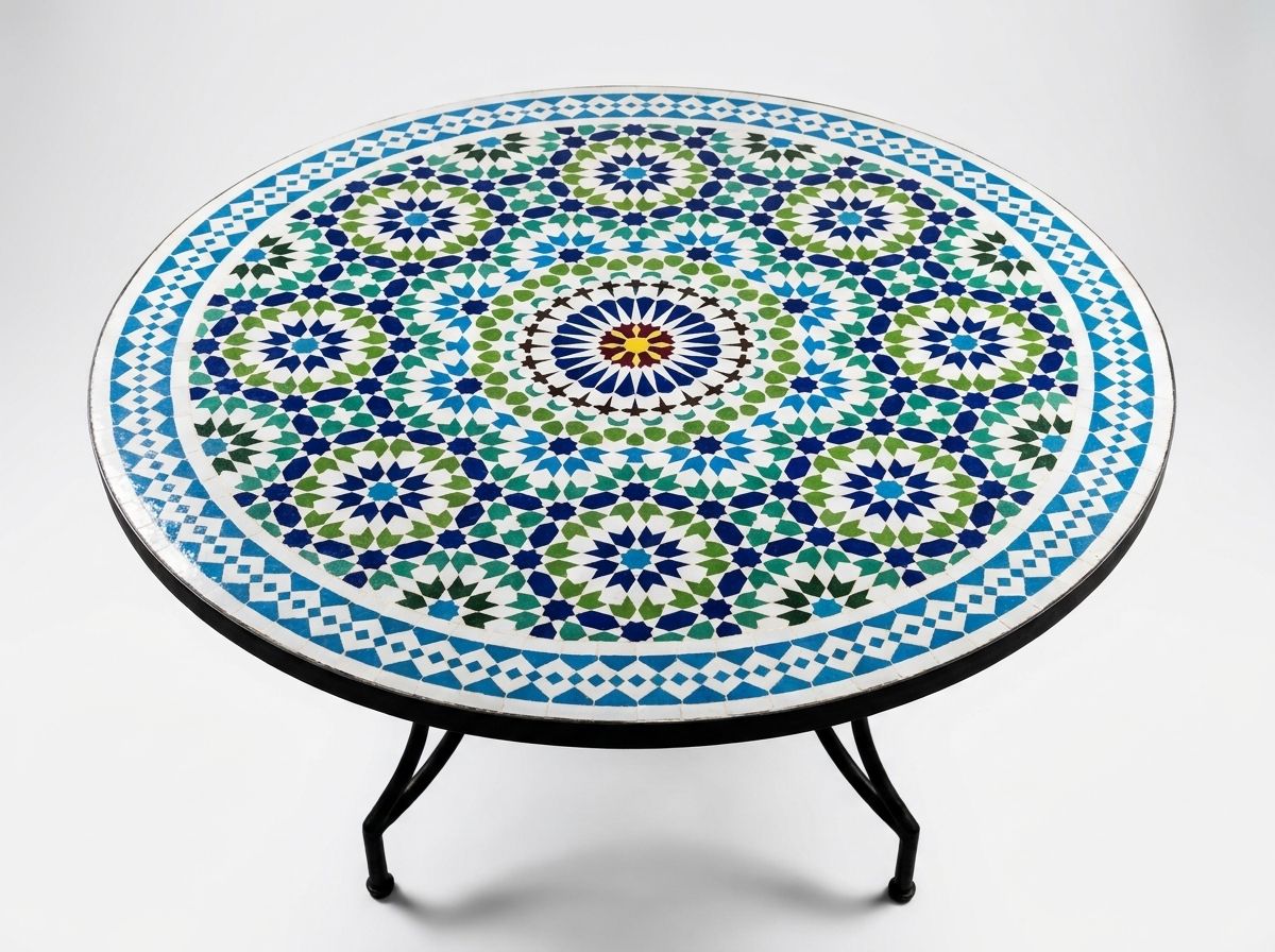 The Azure Starburst Zellige Tabletop main view