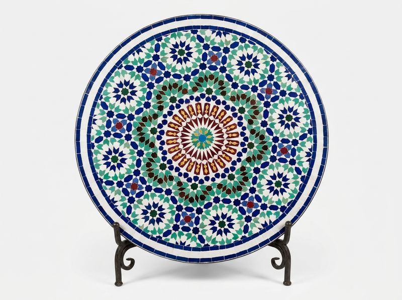 The Fes Azure Starburst Zellige Tabletop