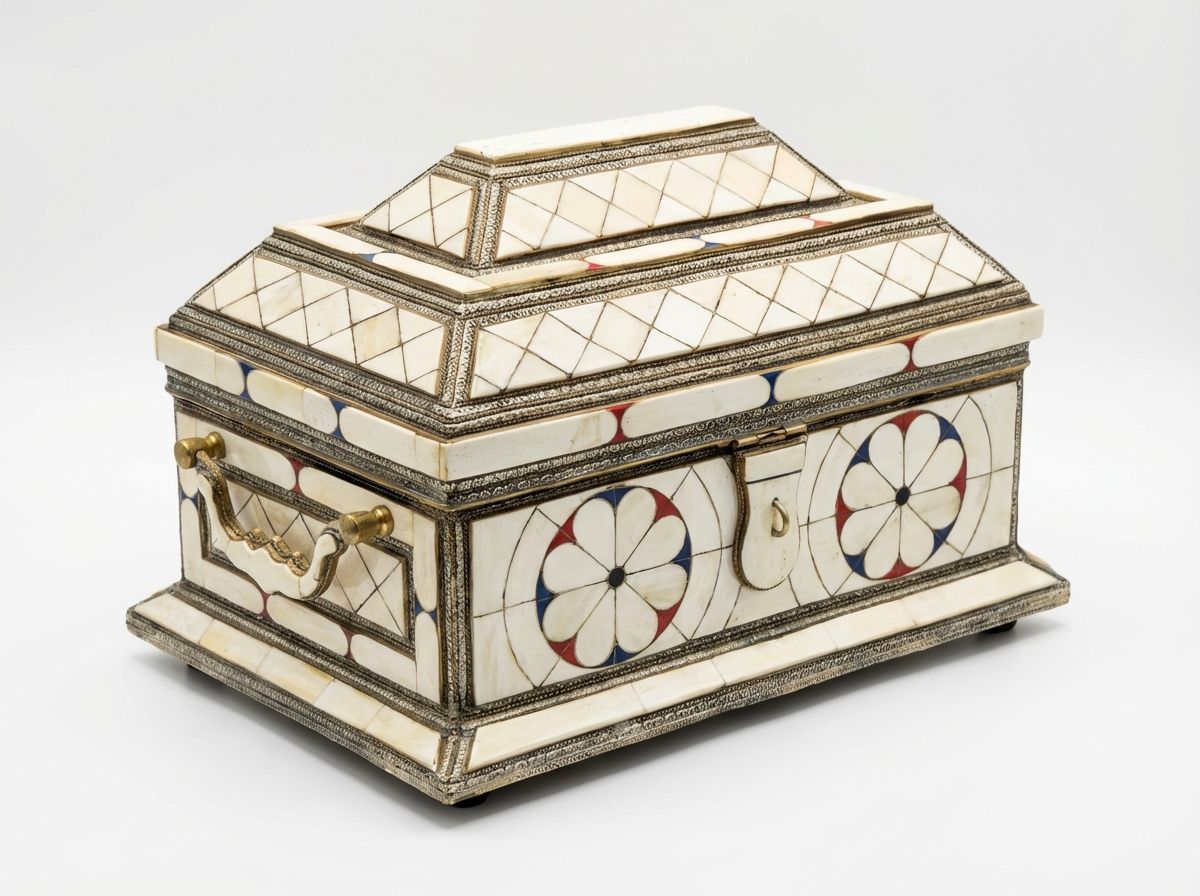 The Marrakech Medina Bone Inlay Treasure Chest view 3