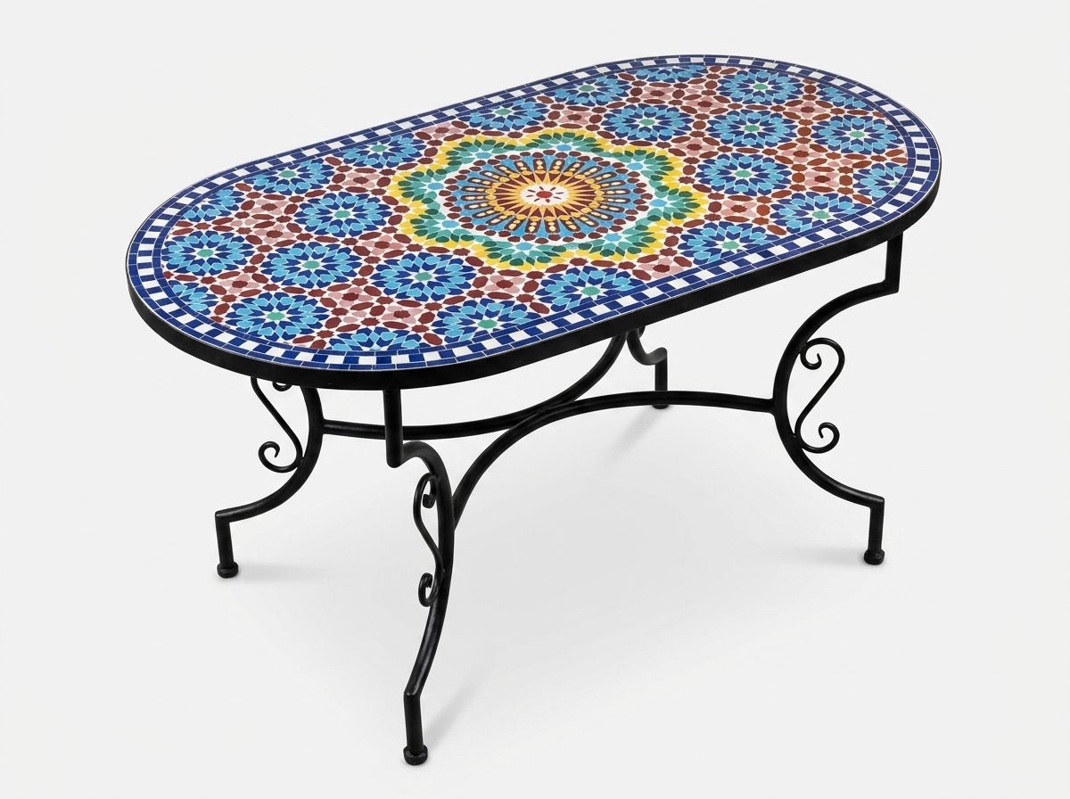 The Andalusian Star Oval Zellige Table view 2