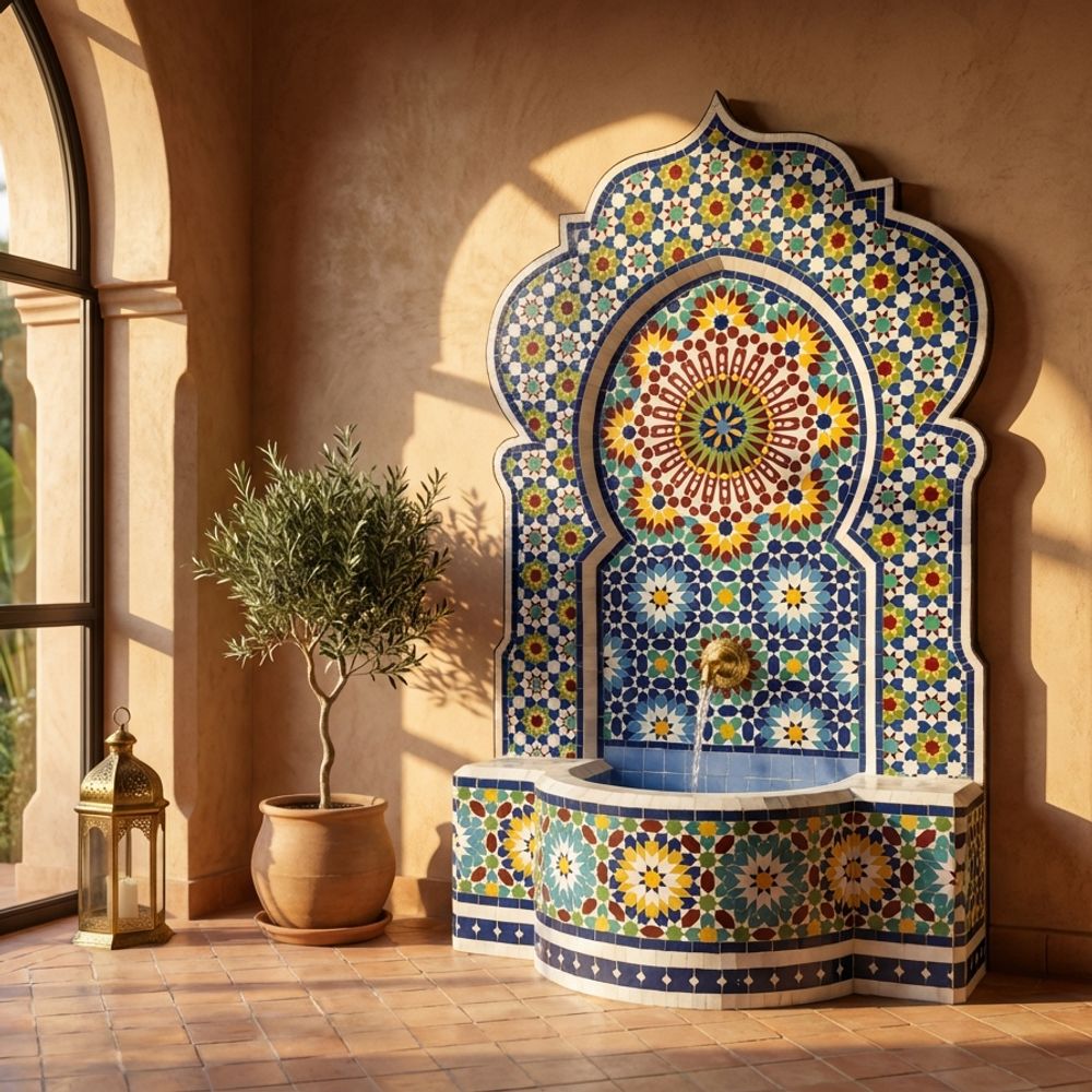 The Andalusian Star: Grand Zellige Mosaic Fountain