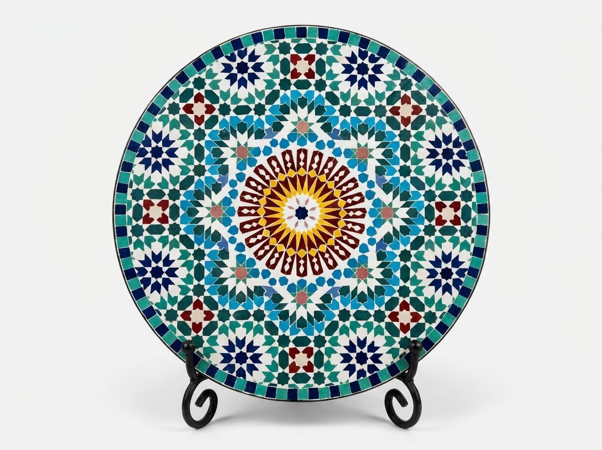 The 'Fes Polaris' Zellige Bistro Table main view