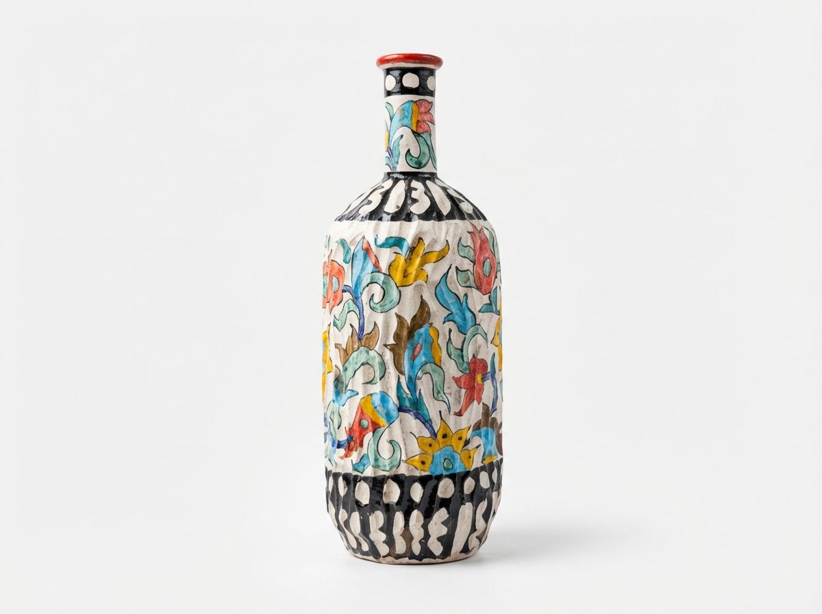 Fes Medina Textured Polychrome Bottle Vase view 2
